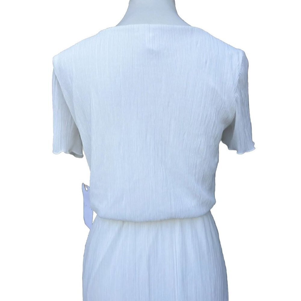 Leith Women's Ivory Pleat Surplice Wrap Dress Size XS - Picture 12 of 16